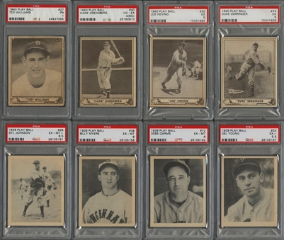 1939 and 1940 Play Ball PSA-Graded Collection (32 Different) Including Williams and Greenberg
